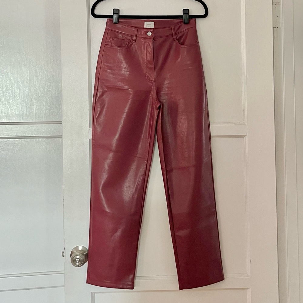[SOLD] Wilfred/Aritzia Melina Pant - burgundy vegan leather